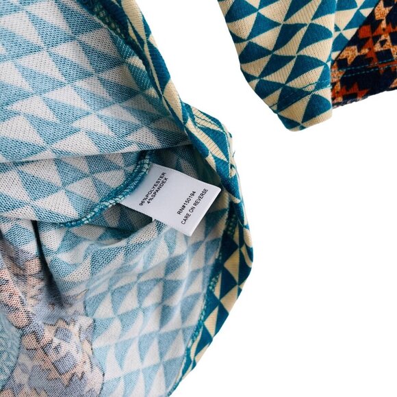 Living Doll 1X Geometric Pattern Tunic Top With Hood - Picture 4 of 6